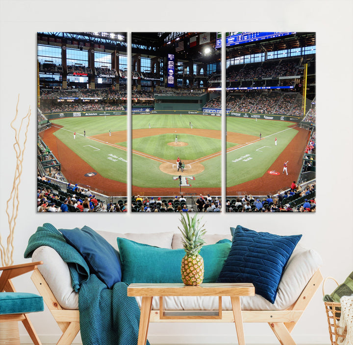 Globe Life Field Print Texas Rangers Stadium Wall Art Print for Gift Baseball Lover, MLB Wall Art, College Dorm Wall Art Print, Stadium Art