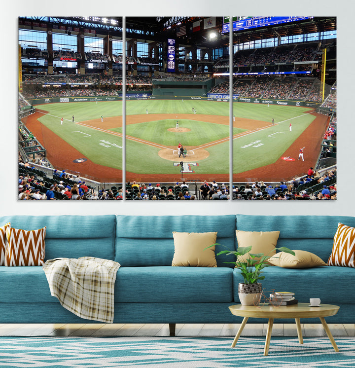 Globe Life Field Print Texas Rangers Stadium Wall Art Print for Gift Baseball Lover, MLB Wall Art, College Dorm Wall Art Print, Stadium Art