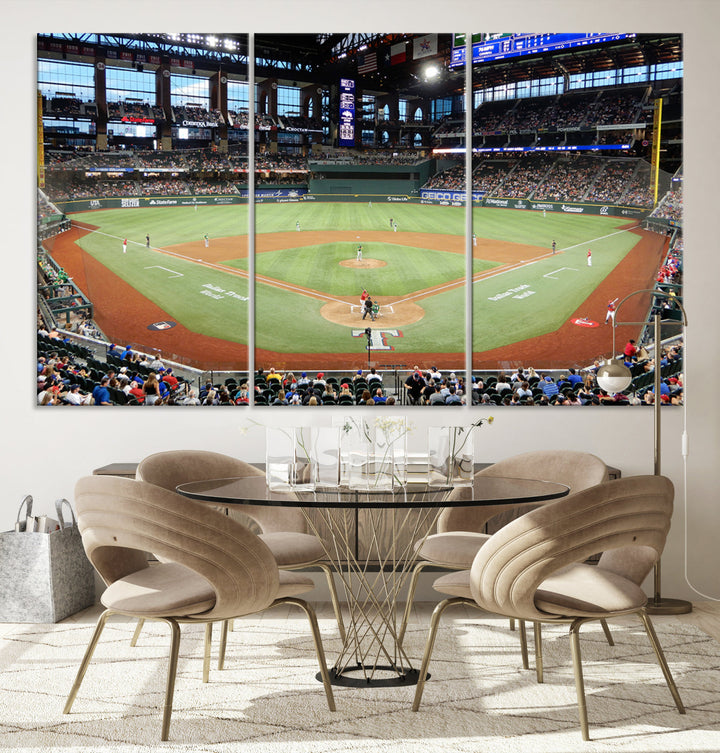 Globe Life Field Print Texas Rangers Stadium Wall Art Print for Gift Baseball Lover, MLB Wall Art, College Dorm Wall Art Print, Stadium Art