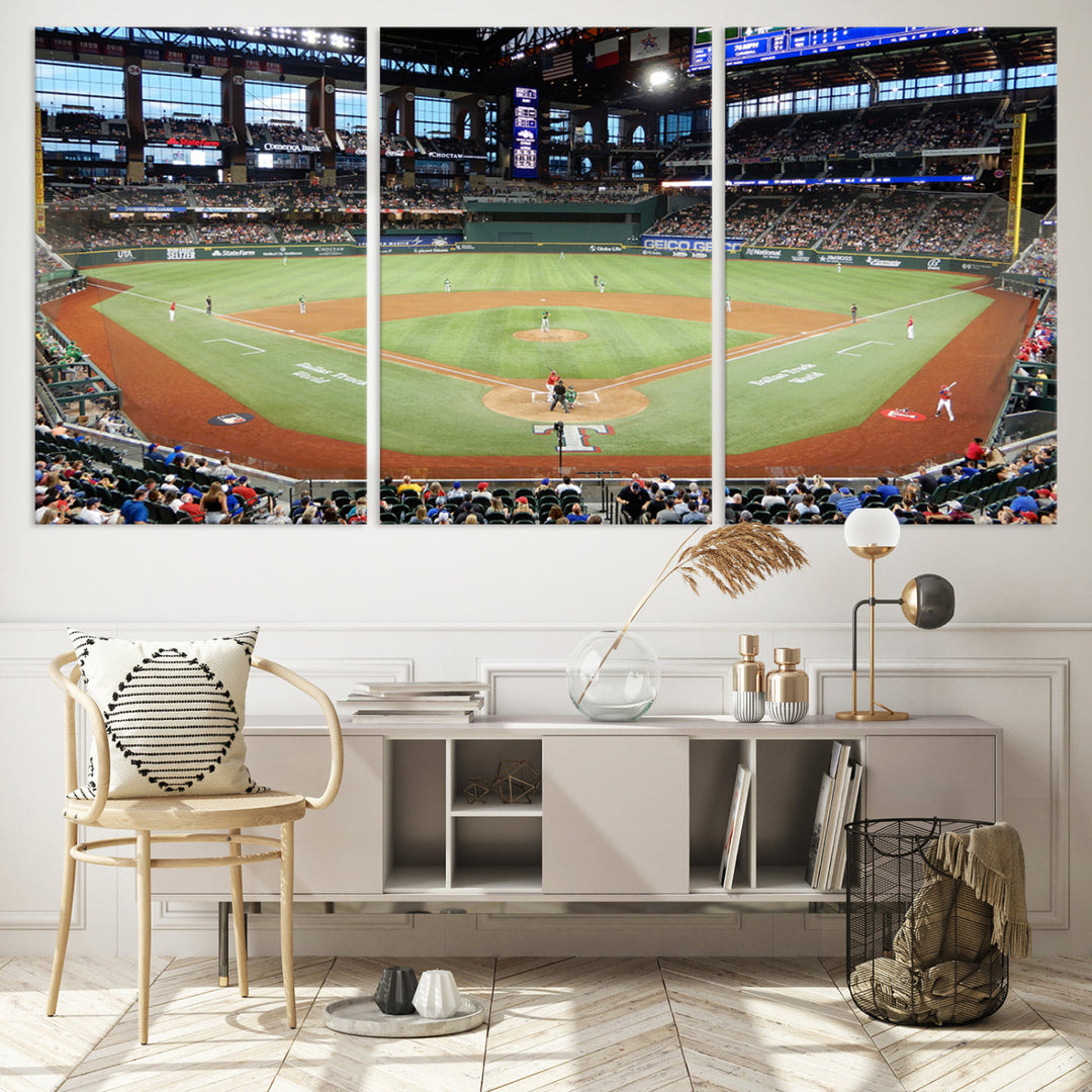 Globe Life Field Print Texas Rangers Stadium Wall Art Print for Gift Baseball Lover, MLB Wall Art, College Dorm Wall Art Print, Stadium Art