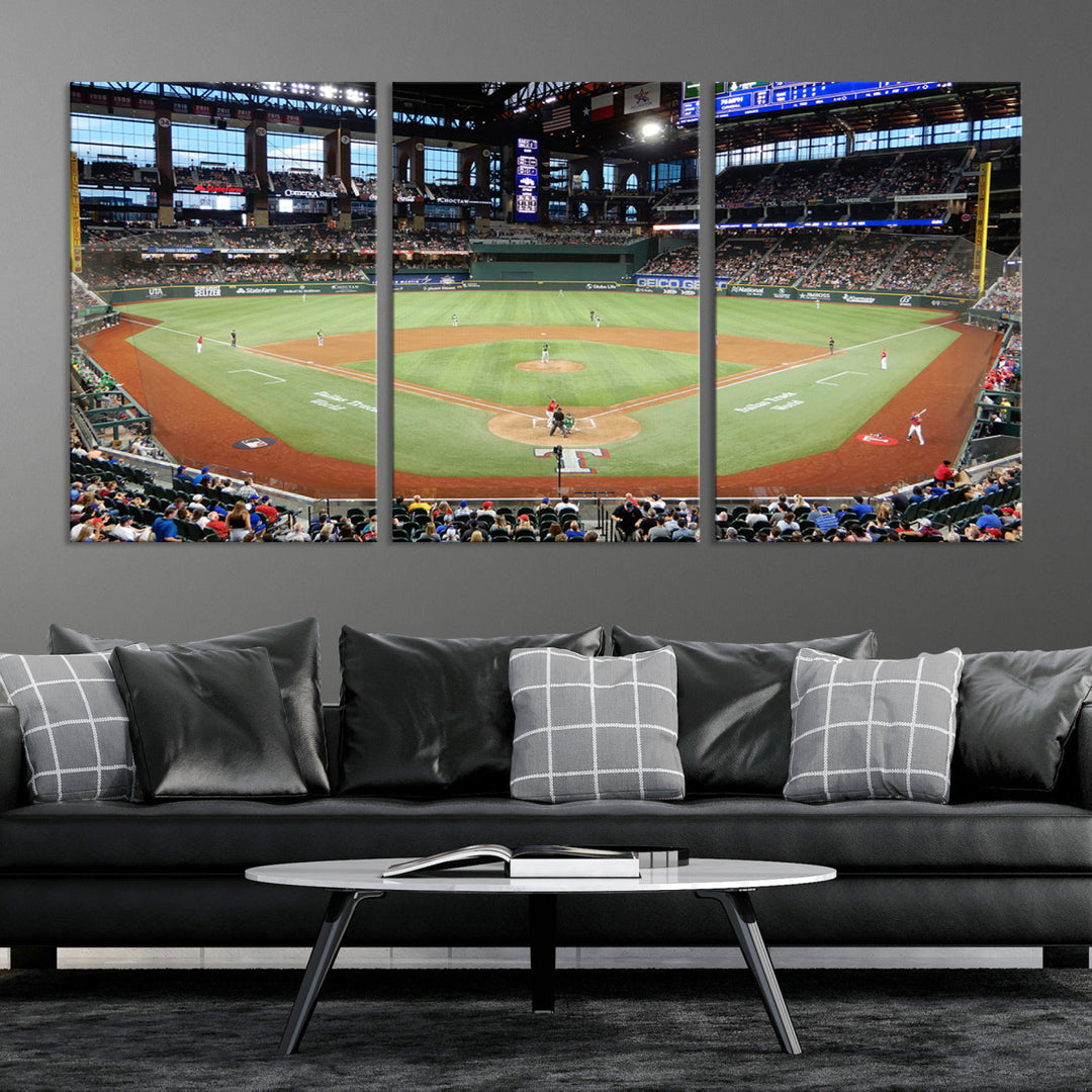 Globe Life Field Print Texas Rangers Stadium Wall Art Print for Gift Baseball Lover, MLB Wall Art, College Dorm Wall Art Print, Stadium Art