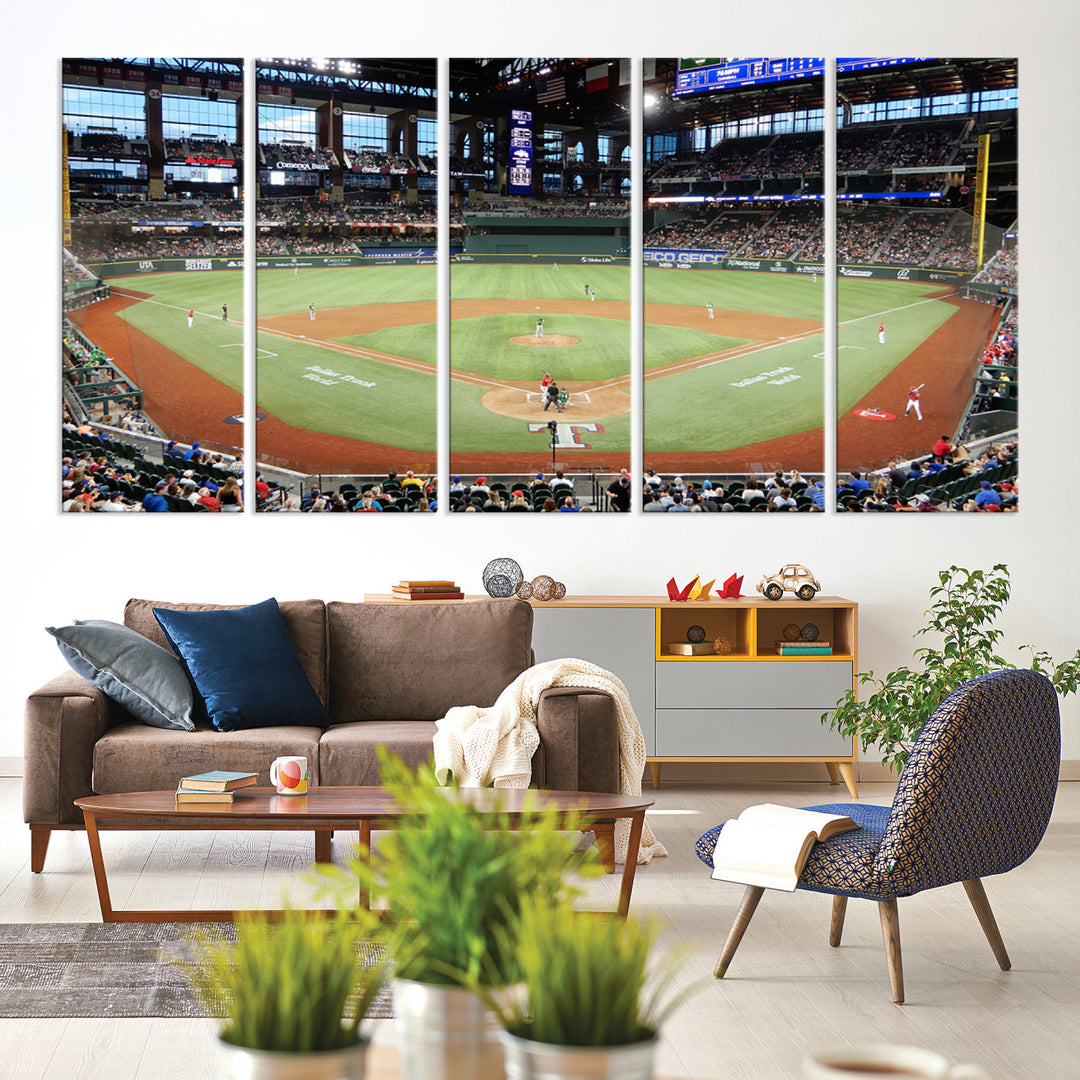 Globe Life Field Print Texas Rangers Stadium Wall Art Print for Gift Baseball Lover, MLB Wall Art, College Dorm Wall Art Print, Stadium Art