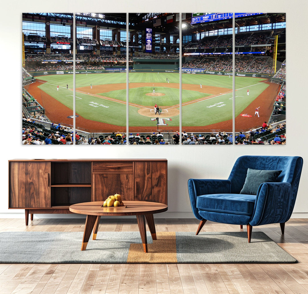 Globe Life Field Print Texas Rangers Stadium Wall Art Print for Gift Baseball Lover, MLB Wall Art, College Dorm Wall Art Print, Stadium Art