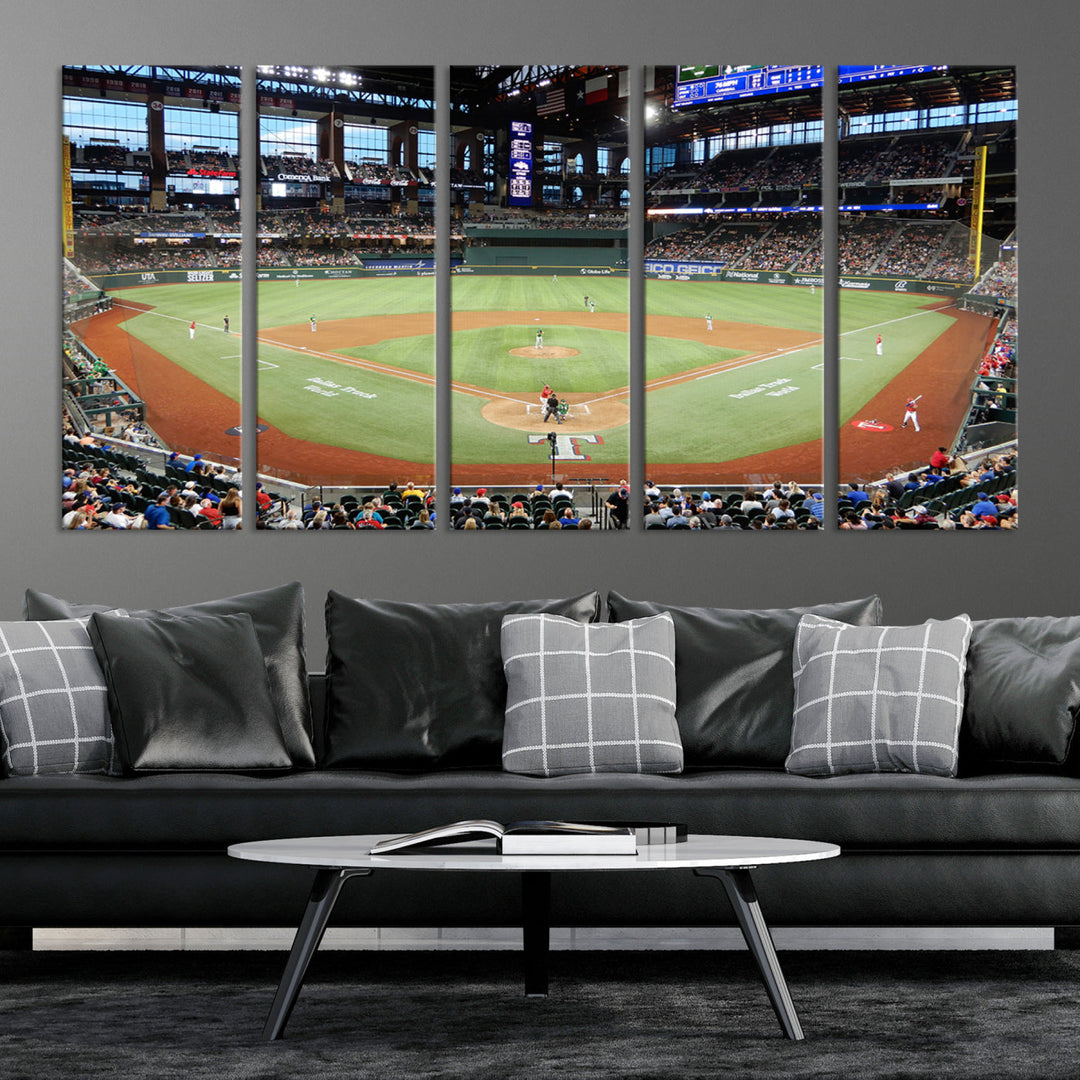 Globe Life Field Print Texas Rangers Stadium Wall Art Print for Gift Baseball Lover, MLB Wall Art, College Dorm Wall Art Print, Stadium Art