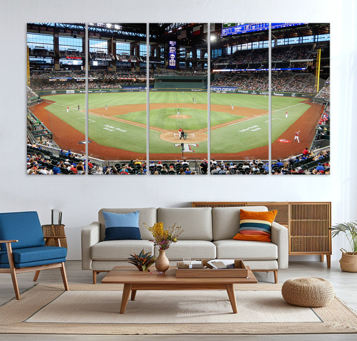 Globe Life Field Print Texas Rangers Stadium Wall Art Print for Gift Baseball Lover, MLB Wall Art, College Dorm Wall Art Print, Stadium Art