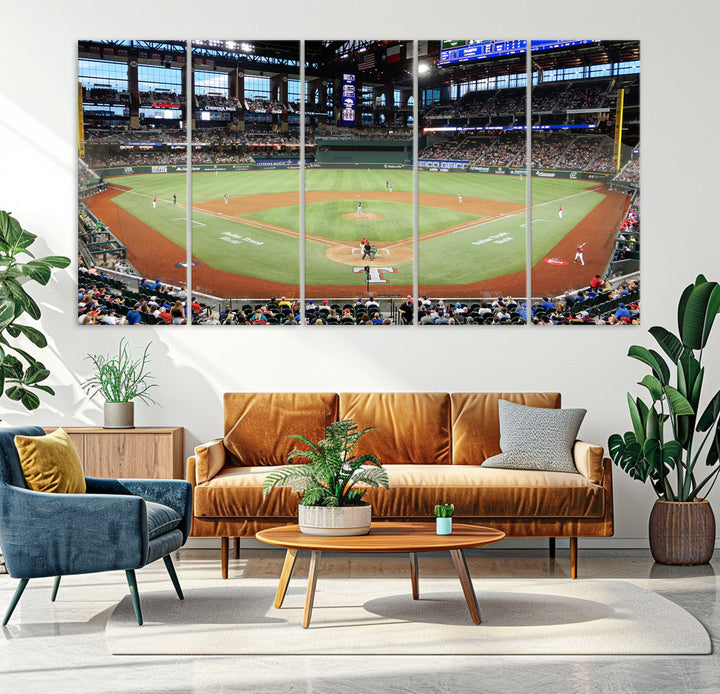 Globe Life Field Print Texas Rangers Stadium Wall Art Print for Gift Baseball Lover, MLB Wall Art, College Dorm Wall Art Print, Stadium Art