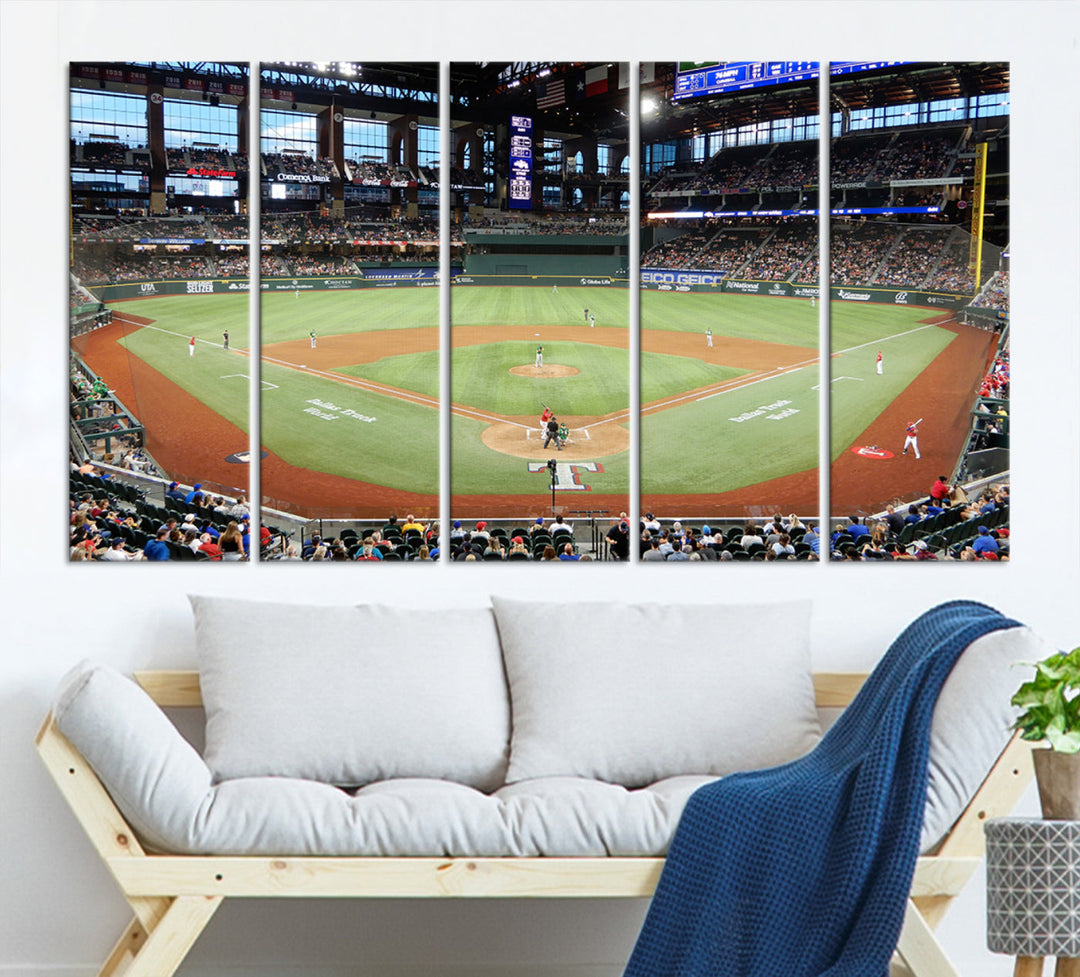 Globe Life Field Print Texas Rangers Stadium Wall Art Print for Gift Baseball Lover, MLB Wall Art, College Dorm Wall Art Print, Stadium Art