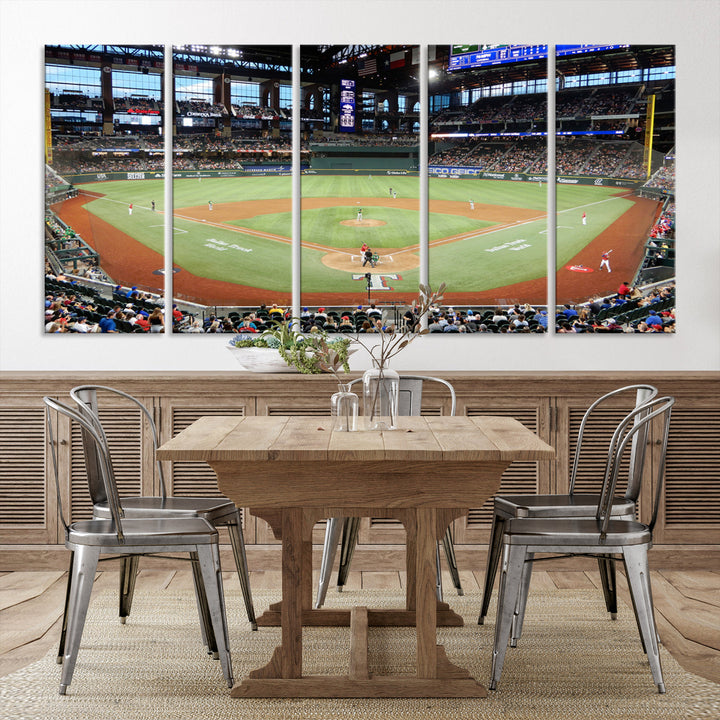 Globe Life Field Print Texas Rangers Stadium Wall Art Print for Gift Baseball Lover, MLB Wall Art, College Dorm Wall Art Print, Stadium Art