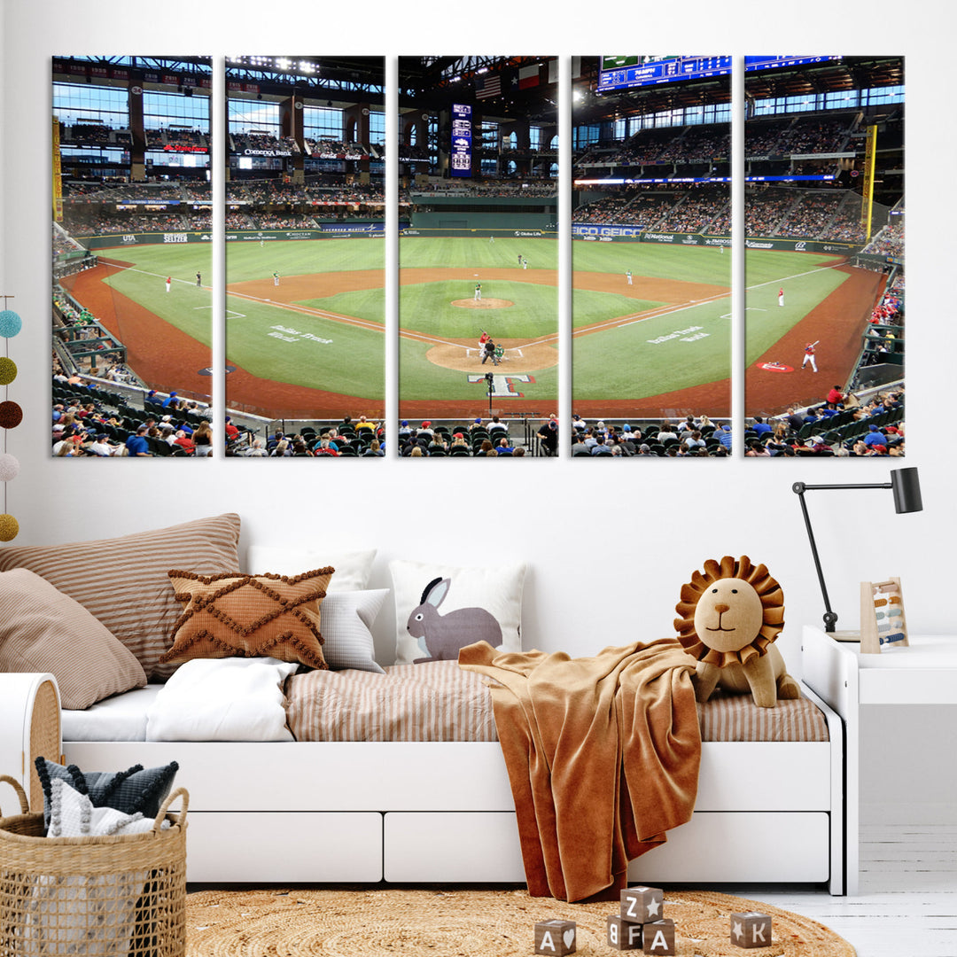 Globe Life Field Print Texas Rangers Stadium Wall Art Print for Gift Baseball Lover, MLB Wall Art, College Dorm Wall Art Print, Stadium Art