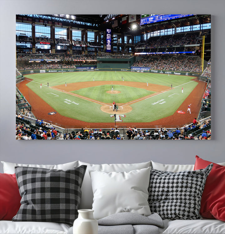 Globe Life Field Print Texas Rangers Stadium Wall Art Print for Gift Baseball Lover, MLB Wall Art, College Dorm Wall Art Print, Stadium Art