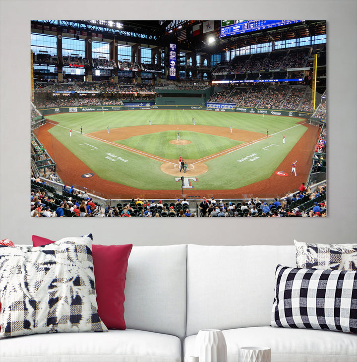 Globe Life Field Print Texas Rangers Stadium Wall Art Print for Gift Baseball Lover, MLB Wall Art, College Dorm Wall Art Print, Stadium Art