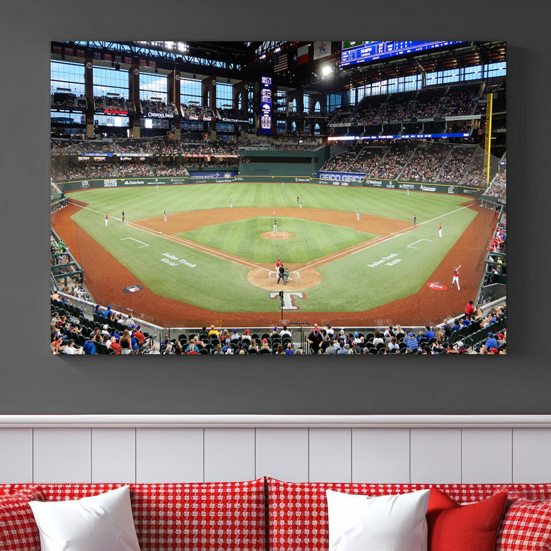 Globe Life Field Print Texas Rangers Stadium Wall Art Print for Gift Baseball Lover, MLB Wall Art, College Dorm Wall Art Print, Stadium Art