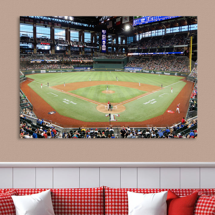 Globe Life Field Print Texas Rangers Stadium Wall Art Print for Gift Baseball Lover, MLB Wall Art, College Dorm Wall Art Print, Stadium Art