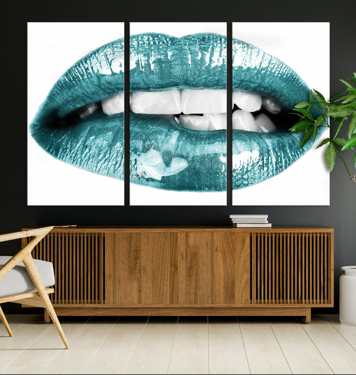 Glossy Lips Makeup Trendy Canvas Wall Art Print Fashion Beauty Large Wall Decor