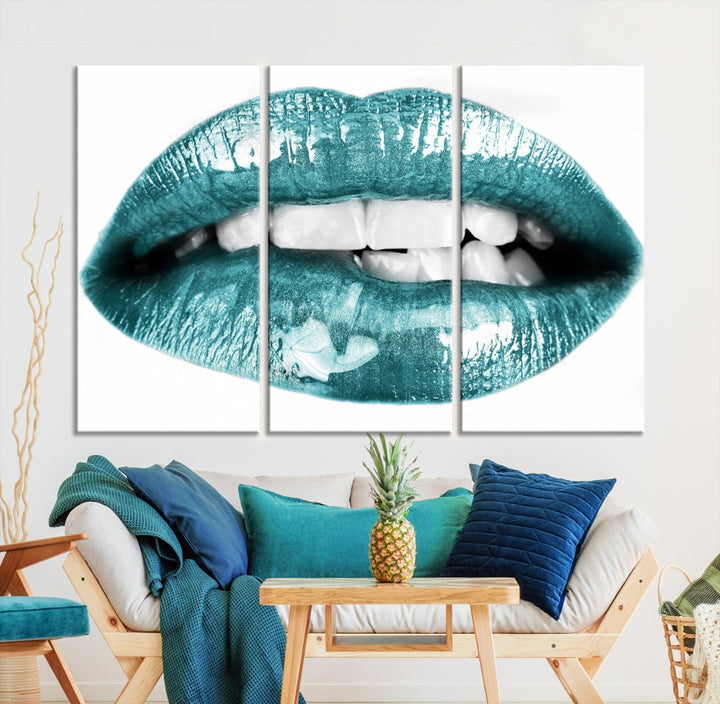 Glossy Lips Makeup Trendy Canvas Wall Art Print Fashion Beauty Large Wall Decor