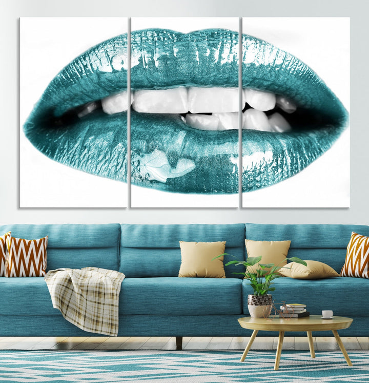 Glossy Lips Makeup Trendy Canvas Wall Art Print Fashion Beauty Large Wall Decor