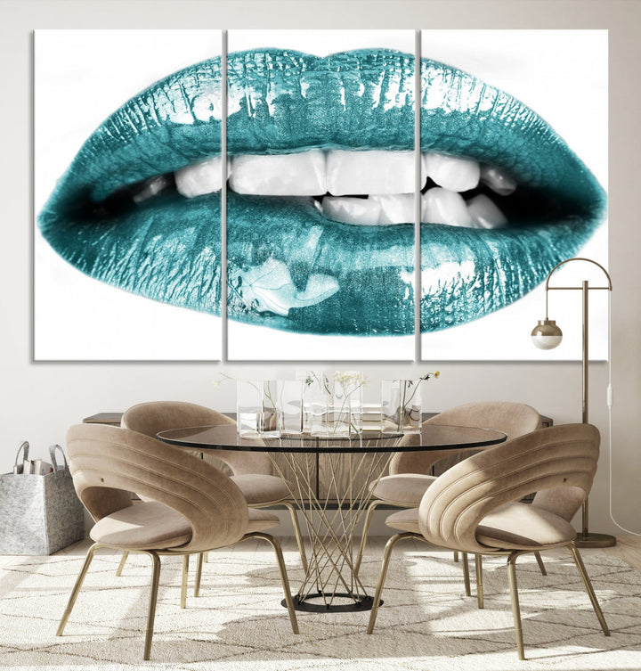 Glossy Lips Makeup Trendy Canvas Wall Art Print Fashion Beauty Large Wall Decor