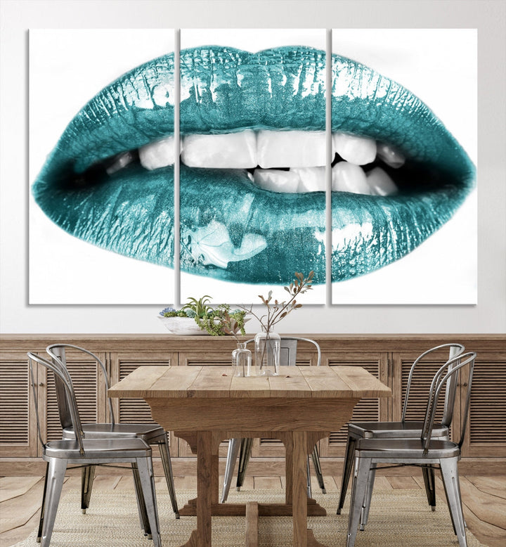 Glossy Lips Makeup Trendy Canvas Wall Art Print Fashion Beauty Large Wall Decor