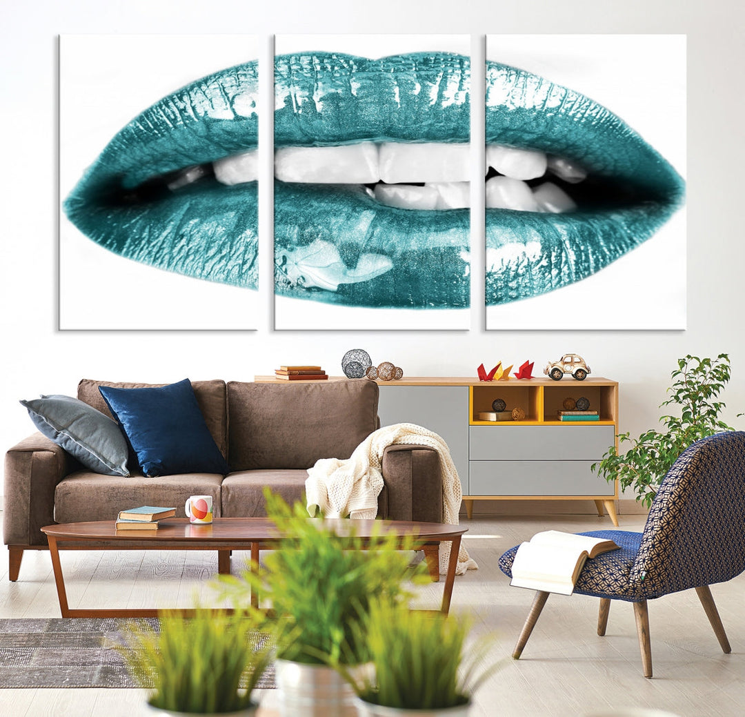 Glossy Lips Makeup Trendy Canvas Wall Art Print Fashion Beauty Large Wall Decor