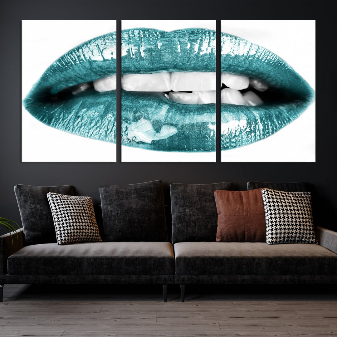 Glossy Lips Makeup Trendy Canvas Wall Art Print Fashion Beauty Large Wall Decor