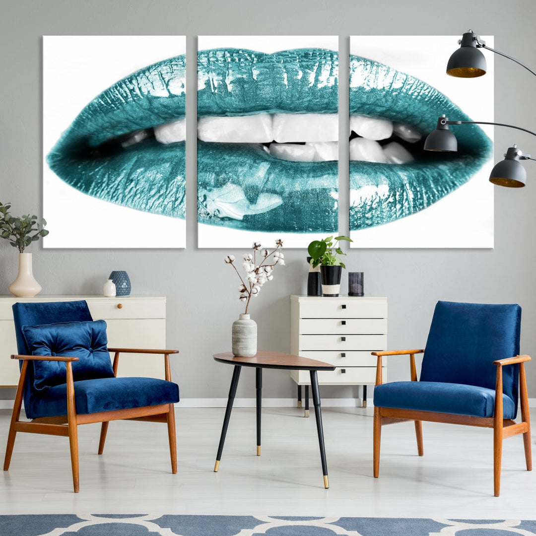 Glossy Lips Makeup Trendy Canvas Wall Art Print Fashion Beauty Large Wall Decor