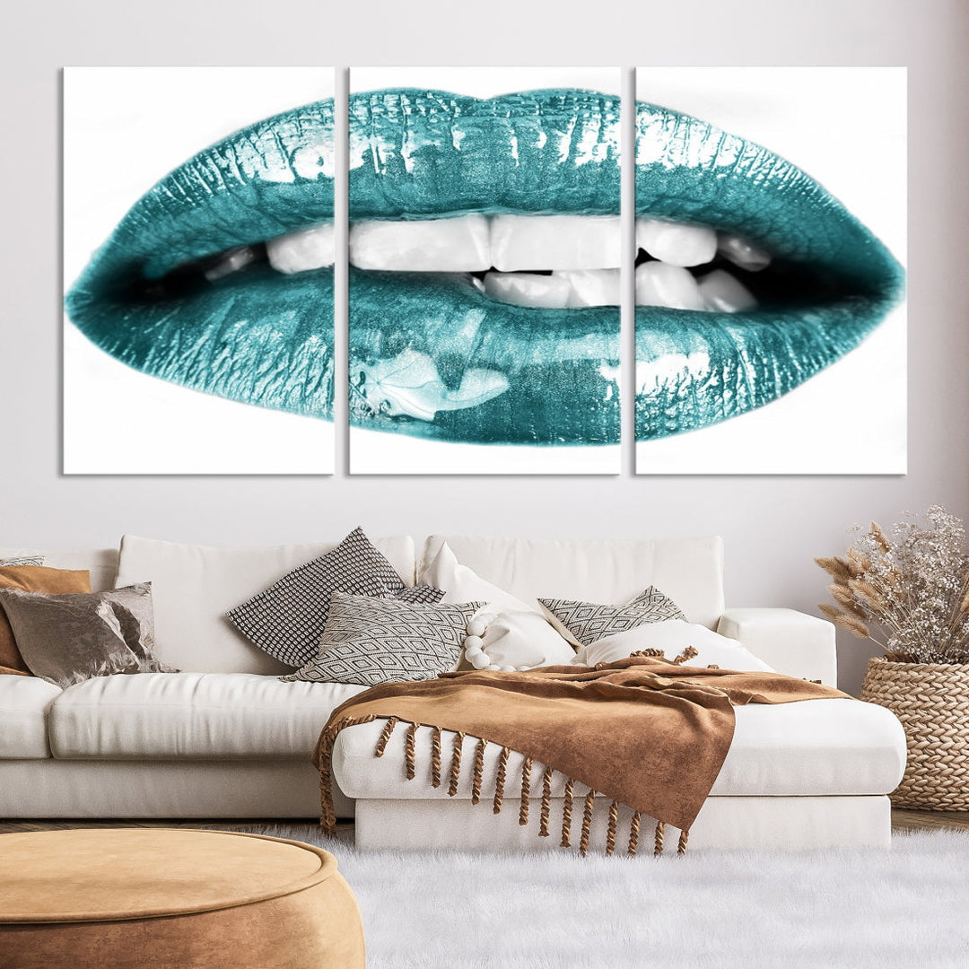 Glossy Lips Makeup Trendy Canvas Wall Art Print Fashion Beauty Large Wall Decor