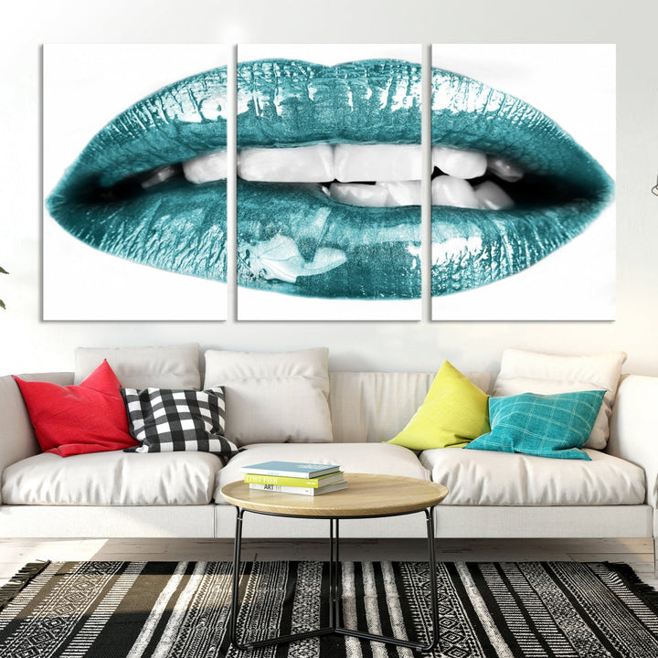 Glossy Lips Makeup Trendy Canvas Wall Art Print Fashion Beauty Large Wall Decor