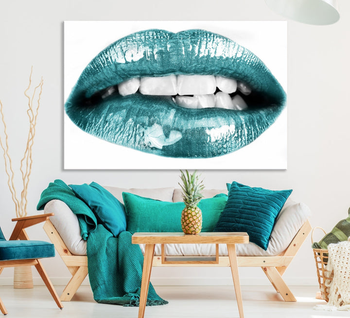 Glossy Lips Makeup Trendy Canvas Wall Art Print Fashion Beauty Large Wall Decor