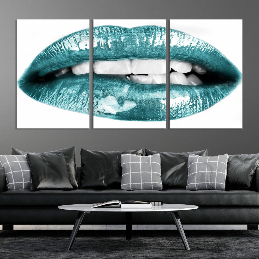 Glossy Lips Makeup Trendy Canvas Wall Art Print Fashion Beauty Large Wall Decor