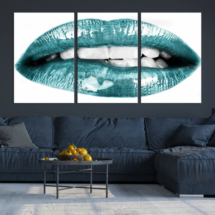 Glossy Lips Makeup Trendy Canvas Wall Art Print Fashion Beauty Large Wall Decor