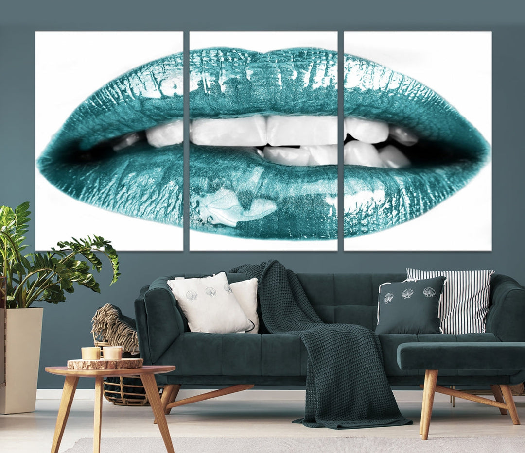 Glossy Lips Makeup Trendy Canvas Wall Art Print Fashion Beauty Large Wall Decor