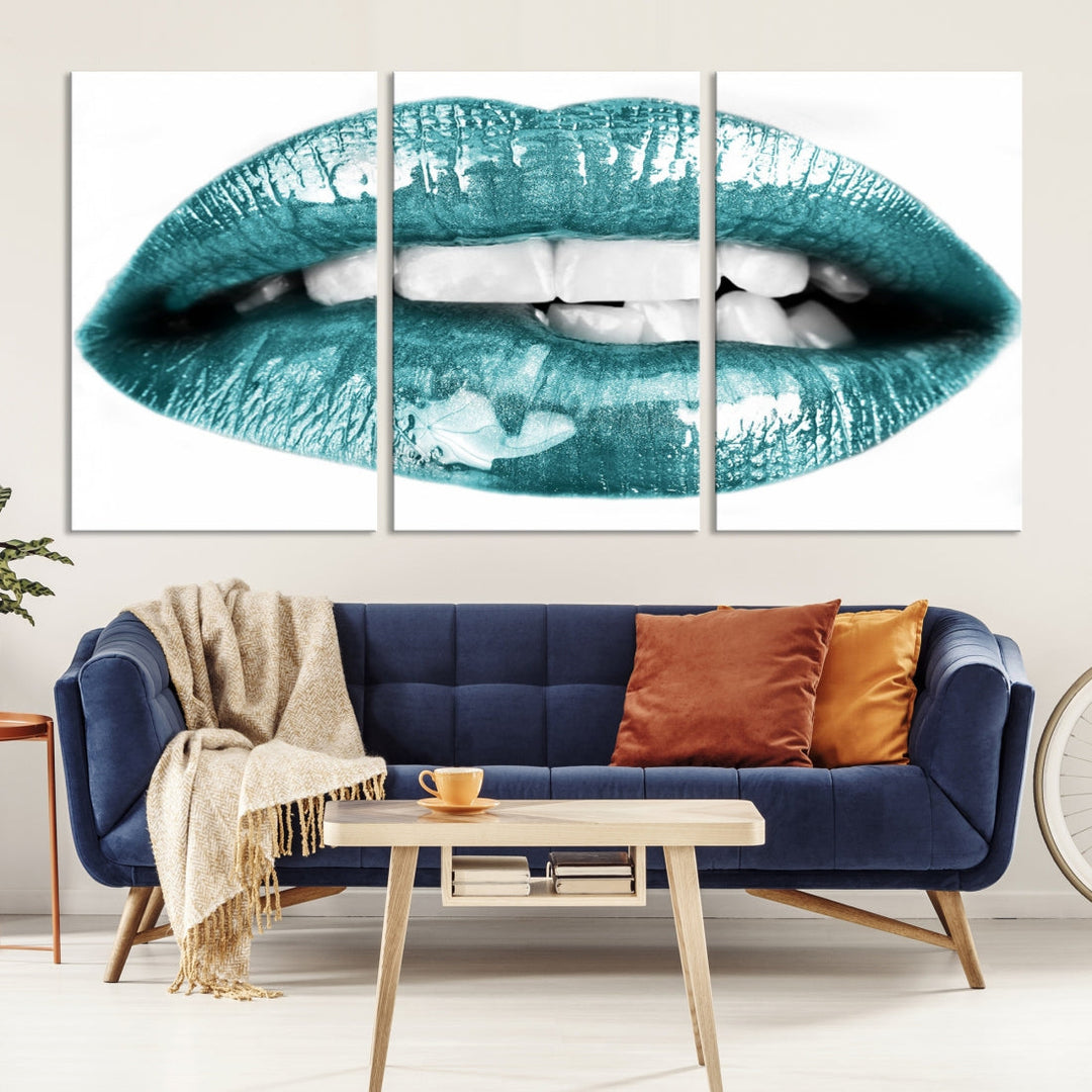 Glossy Lips Makeup Trendy Canvas Wall Art Print Fashion Beauty Large Wall Decor