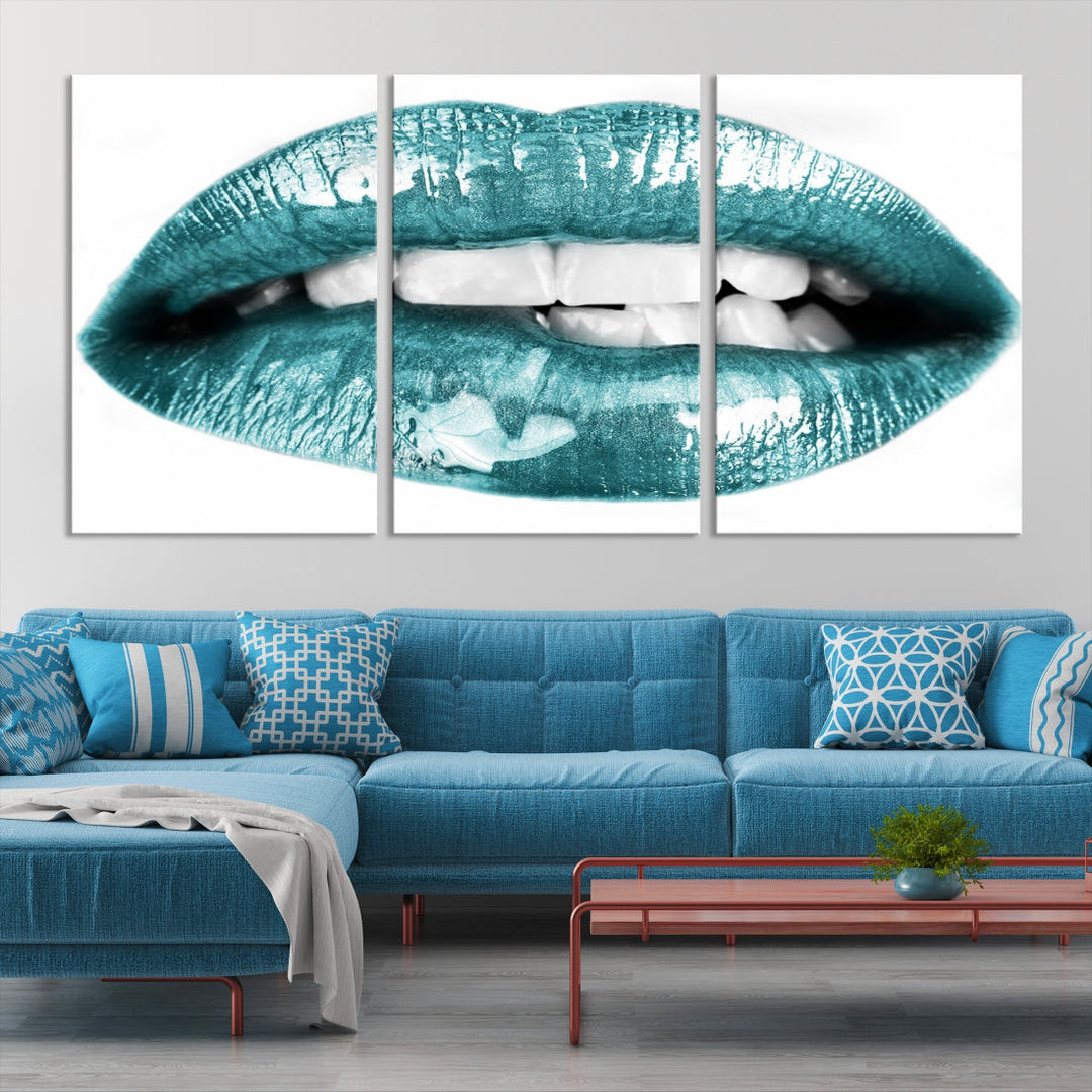 Glossy Lips Makeup Trendy Canvas Wall Art Print Fashion Beauty Large Wall Decor