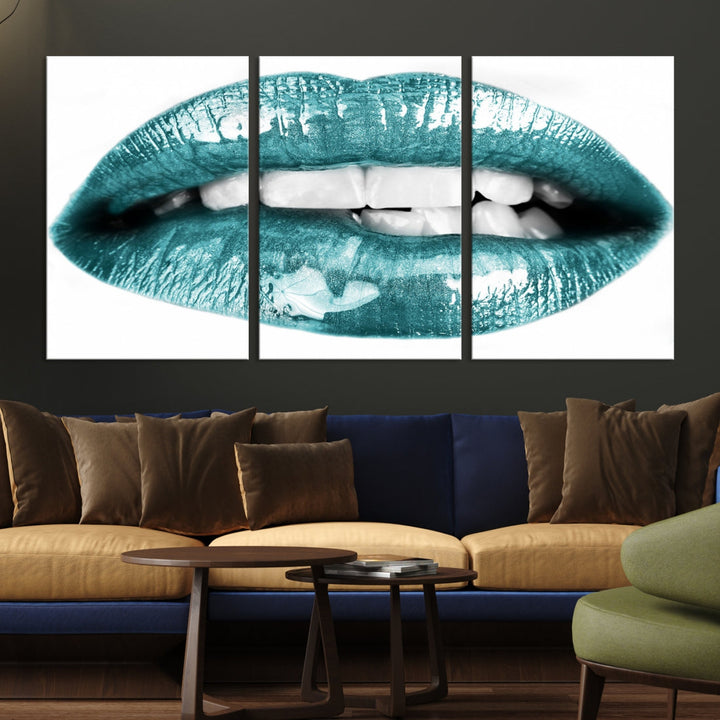 Glossy Lips Makeup Trendy Canvas Wall Art Print Fashion Beauty Large Wall Decor