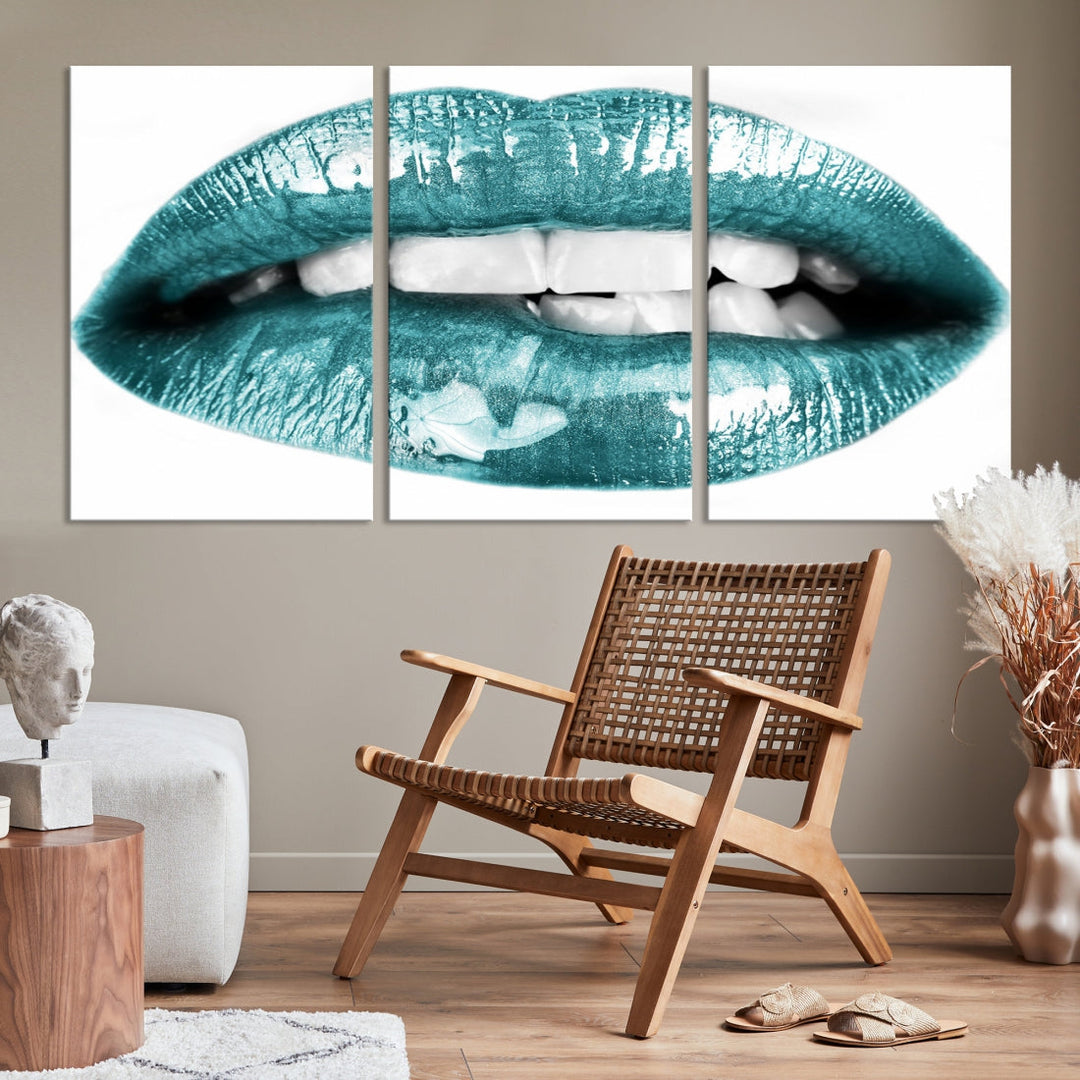 Glossy Lips Makeup Trendy Canvas Wall Art Print Fashion Beauty Large Wall Decor