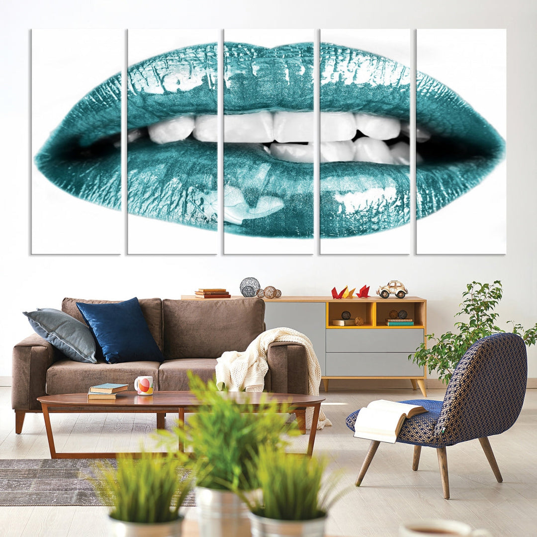 Glossy Lips Makeup Trendy Canvas Wall Art Print Fashion Beauty Large Wall Decor