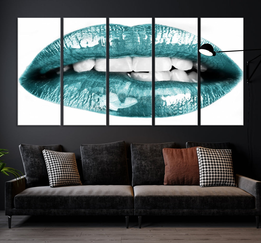 Glossy Lips Makeup Trendy Canvas Wall Art Print Fashion Beauty Large Wall Decor