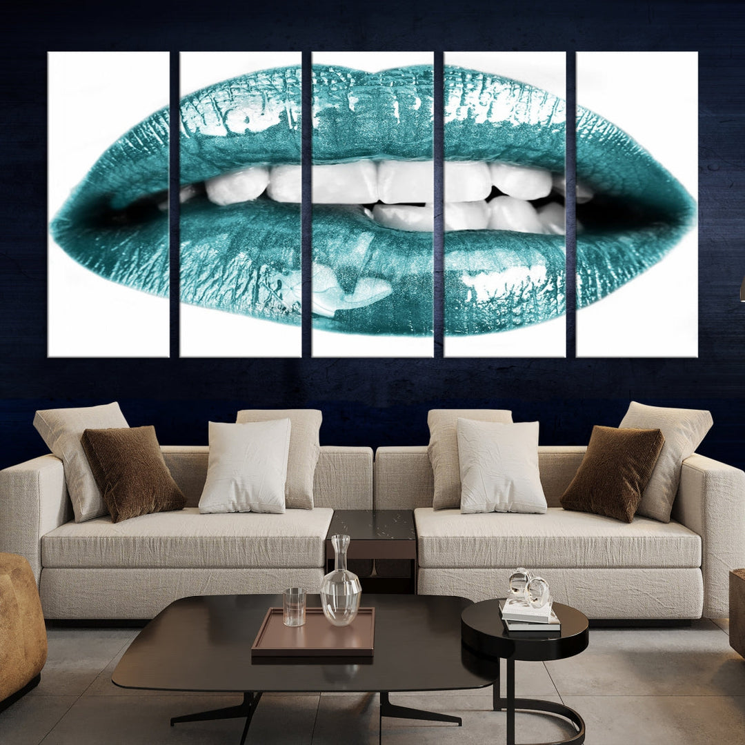 Glossy Lips Makeup Trendy Canvas Wall Art Print Fashion Beauty Large Wall Decor