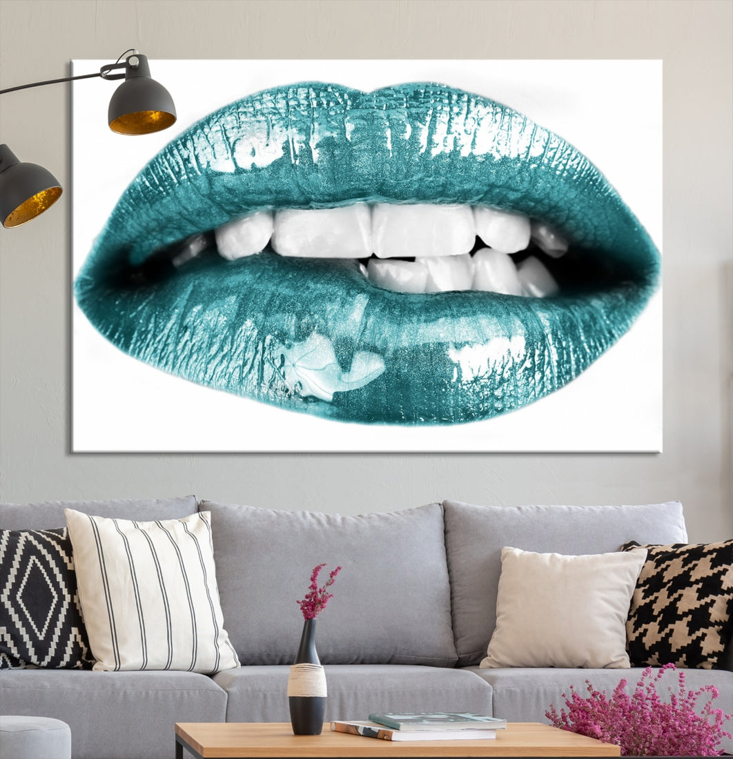 Glossy Lips Makeup Trendy Canvas Wall Art Print Fashion Beauty Large Wall Decor