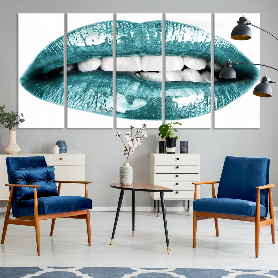 Glossy Lips Makeup Trendy Canvas Wall Art Print Fashion Beauty Large Wall Decor