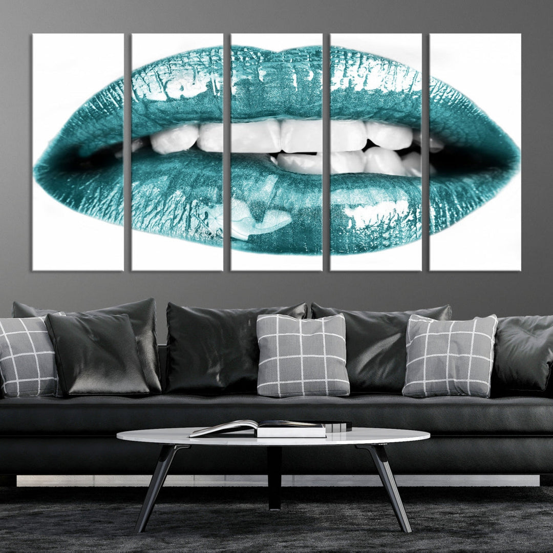 Glossy Lips Makeup Trendy Canvas Wall Art Print Fashion Beauty Large Wall Decor