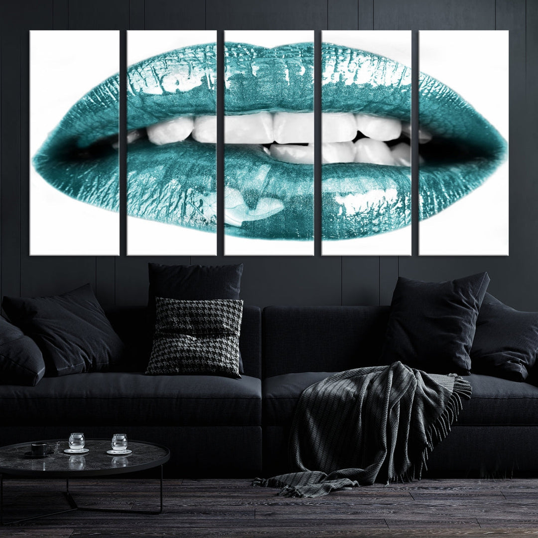 Glossy Lips Makeup Trendy Canvas Wall Art Print Fashion Beauty Large Wall Decor