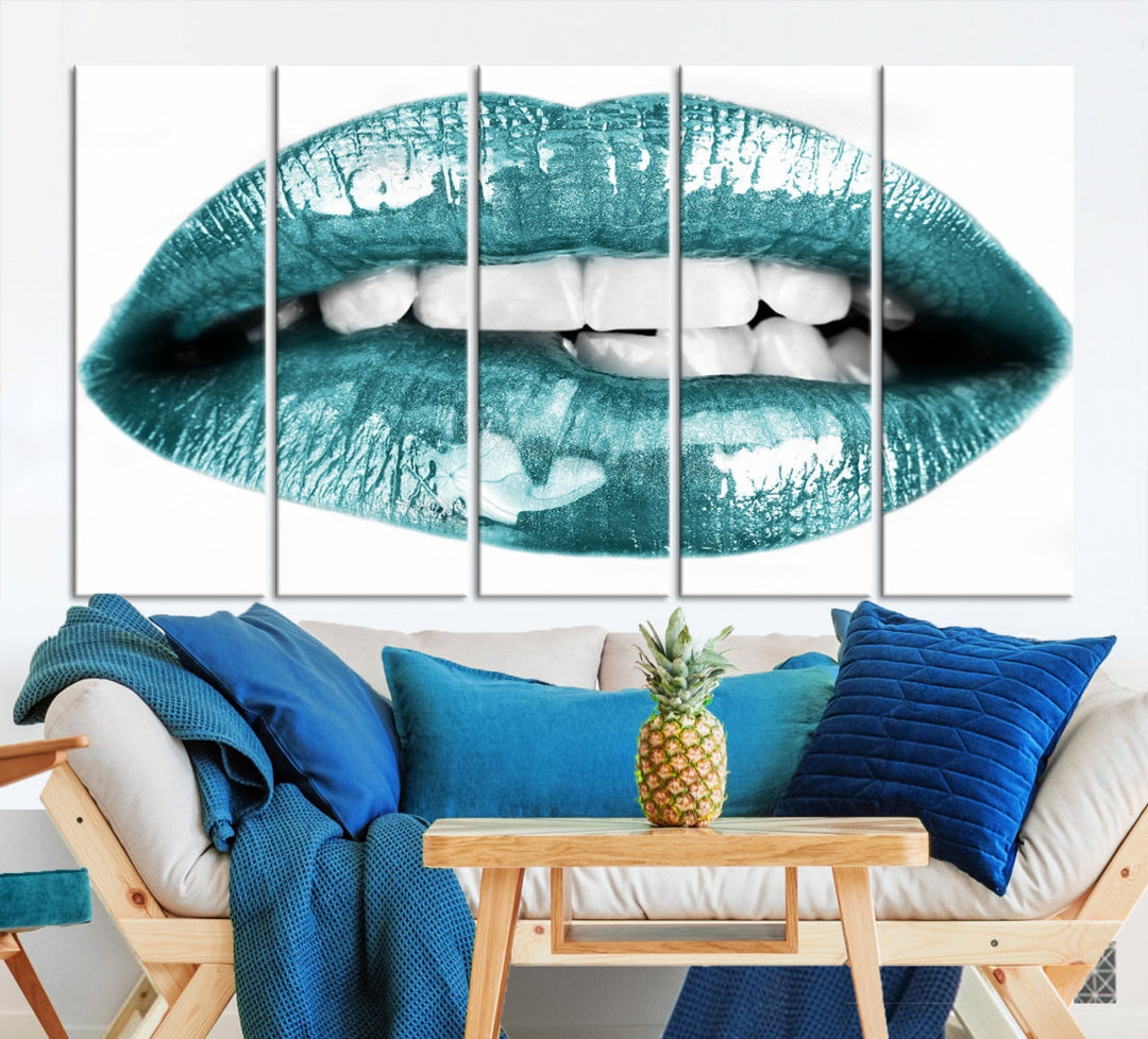 Glossy Lips Makeup Trendy Canvas Wall Art Print Fashion Beauty Large Wall Decor