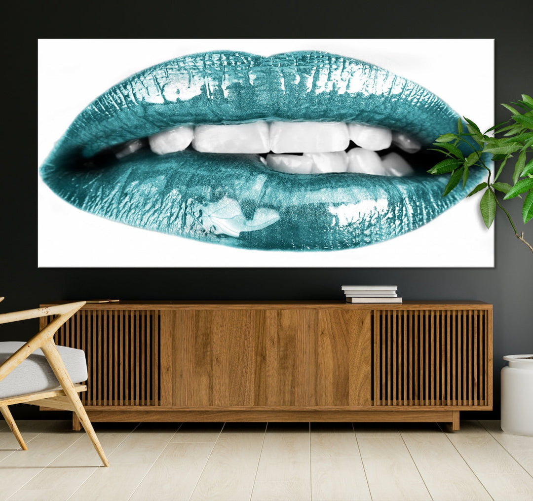 Glossy Lips Makeup Trendy Canvas Wall Art Print Fashion Beauty Large Wall Decor