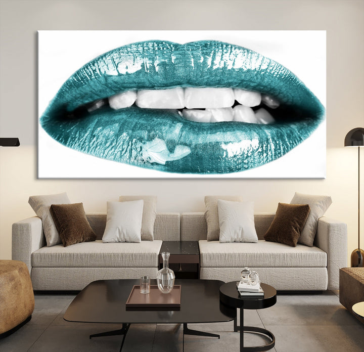 Glossy Lips Makeup Trendy Canvas Wall Art Print Fashion Beauty Large Wall Decor