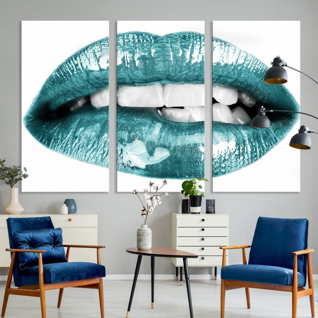 Glossy Lips Makeup Trendy Canvas Wall Art Print Fashion Beauty Large Wall Decor