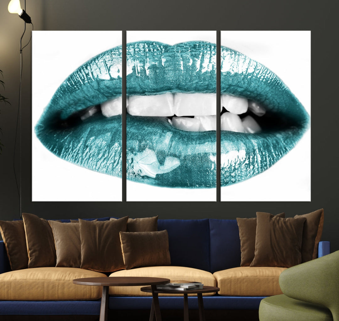 Glossy Lips Makeup Trendy Canvas Wall Art Print Fashion Beauty Large Wall Decor