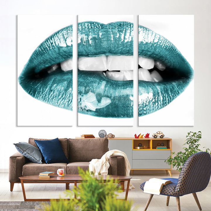 Glossy Lips Makeup Trendy Canvas Wall Art Print Fashion Beauty Large Wall Decor