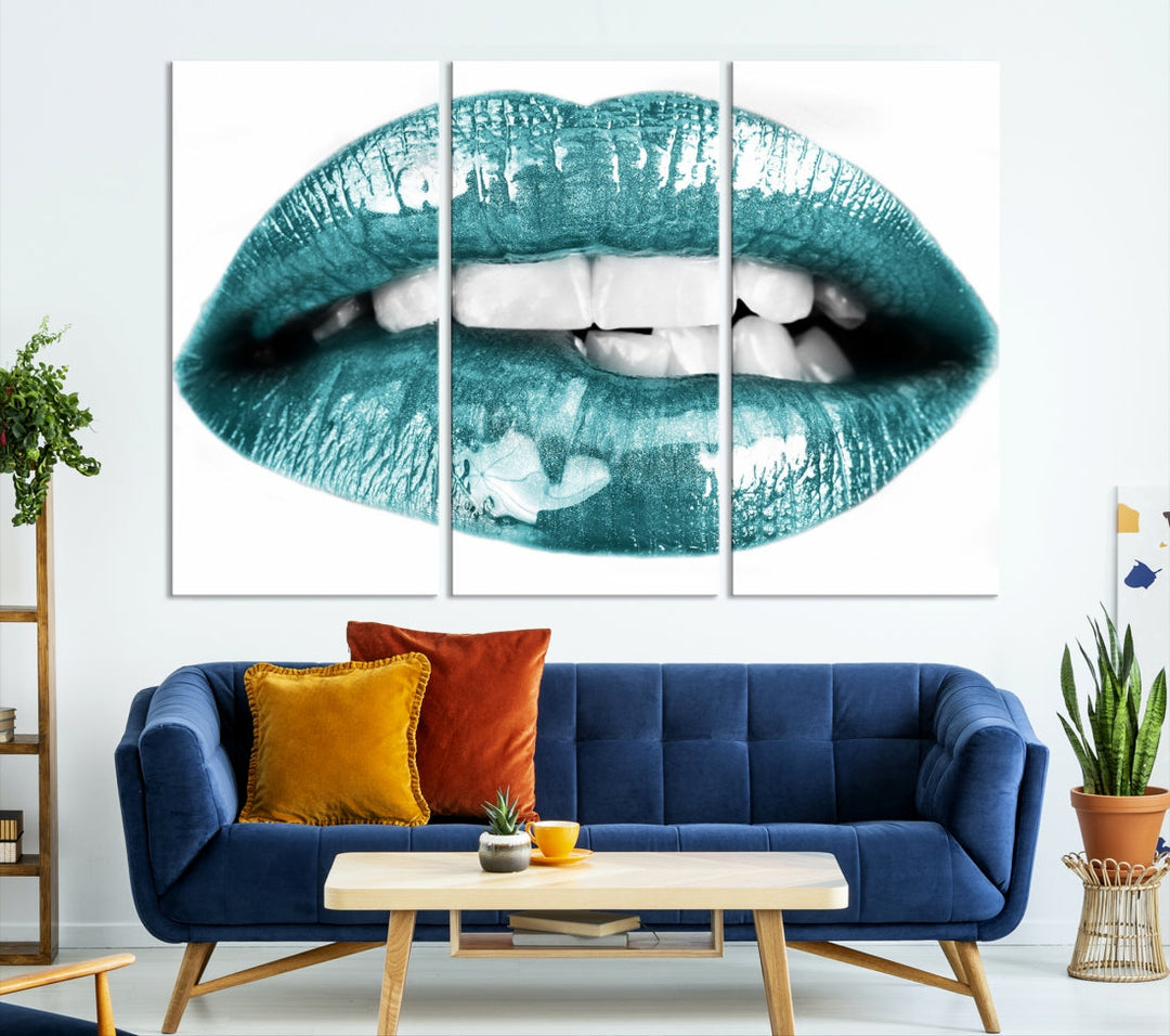 Glossy Lips Makeup Trendy Canvas Wall Art Print Fashion Beauty Large Wall Decor