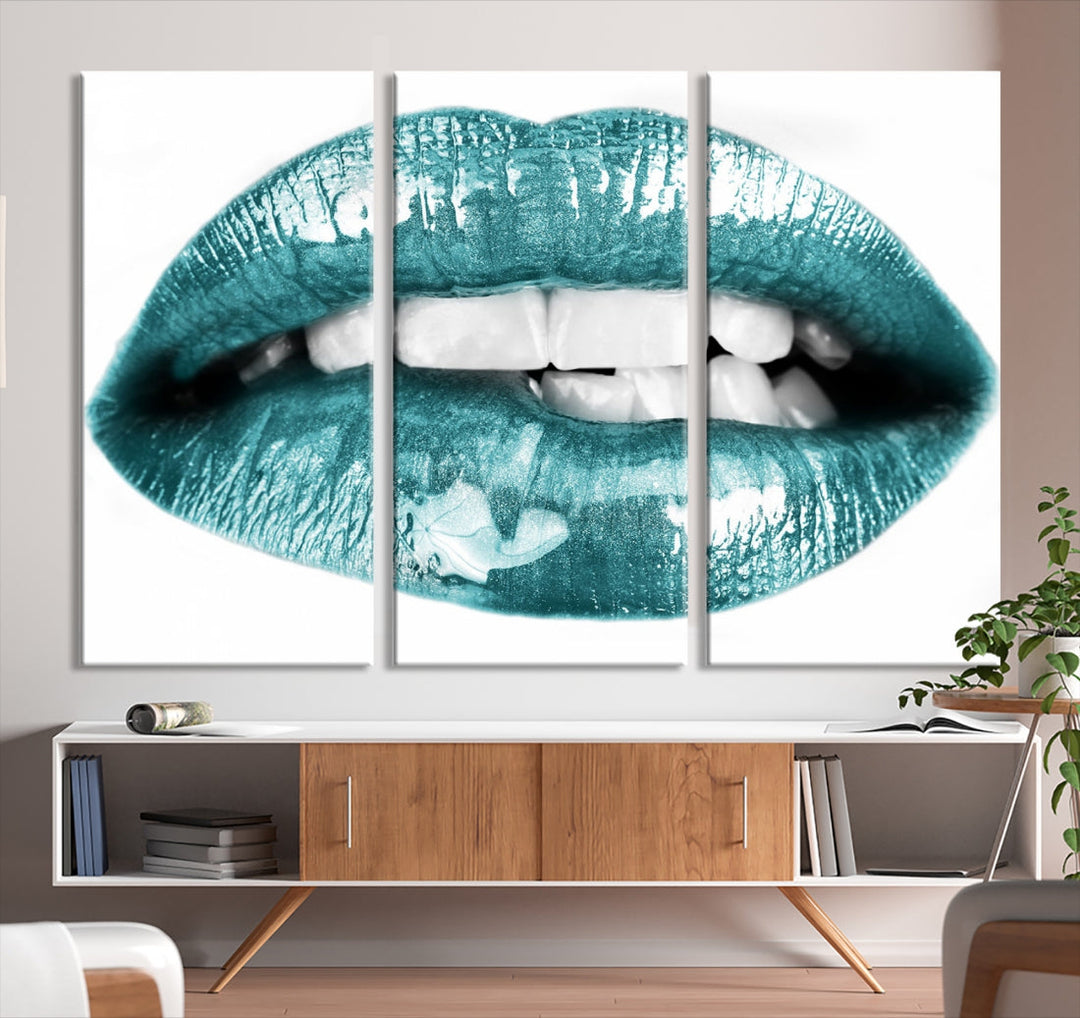 Glossy Lips Makeup Trendy Canvas Wall Art Print Fashion Beauty Large Wall Decor